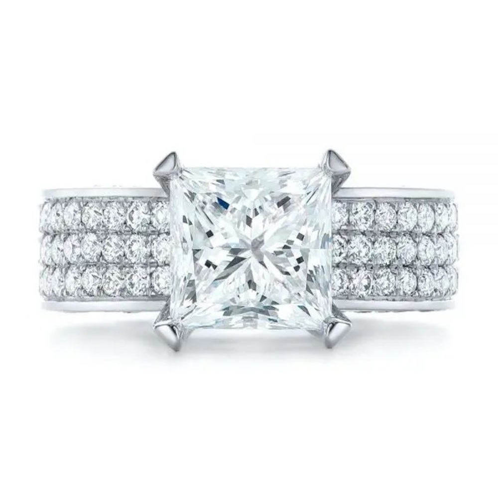 New Women’s 925 Silver Princess Cut Diamond Ring - Picture 3 of 6